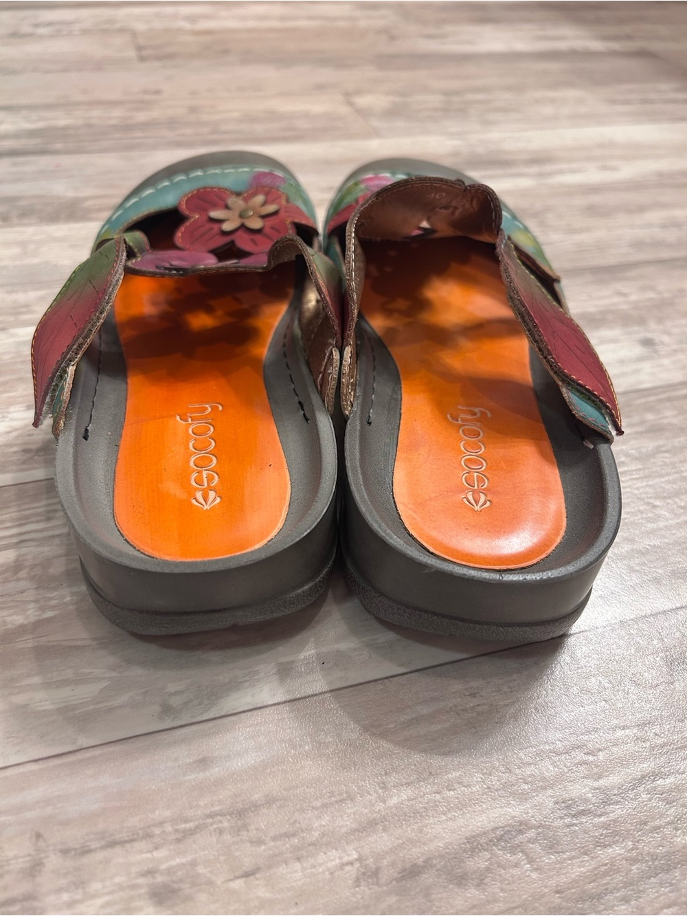 Socofy Colorful Floral Slip On Mules - Picture 6 of 9